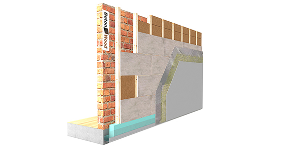 Isolamento termico a controparete esterna in BetonWood e FiberTherm su muratura