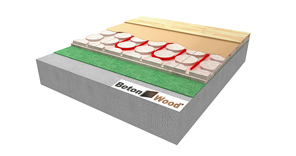 Isolamento termico per pavimento radiante in BetonRadiant su fibra di legno Underfloor
