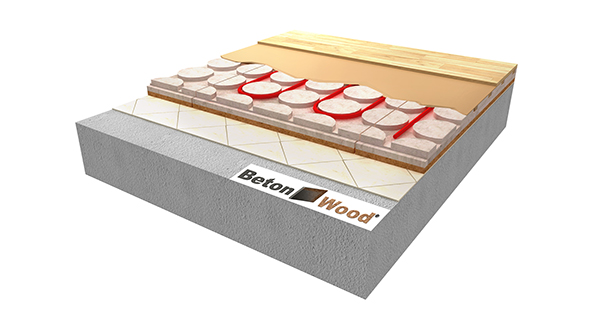 Isolamento termico per pavimento radiante in BetonRadiant Fiber su pavimento esistente
